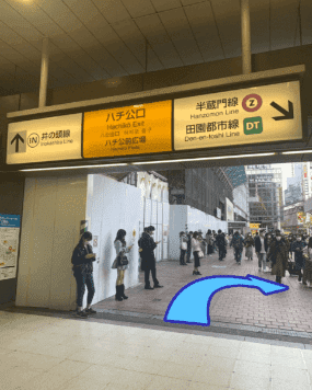 ハチ公口からの道順1